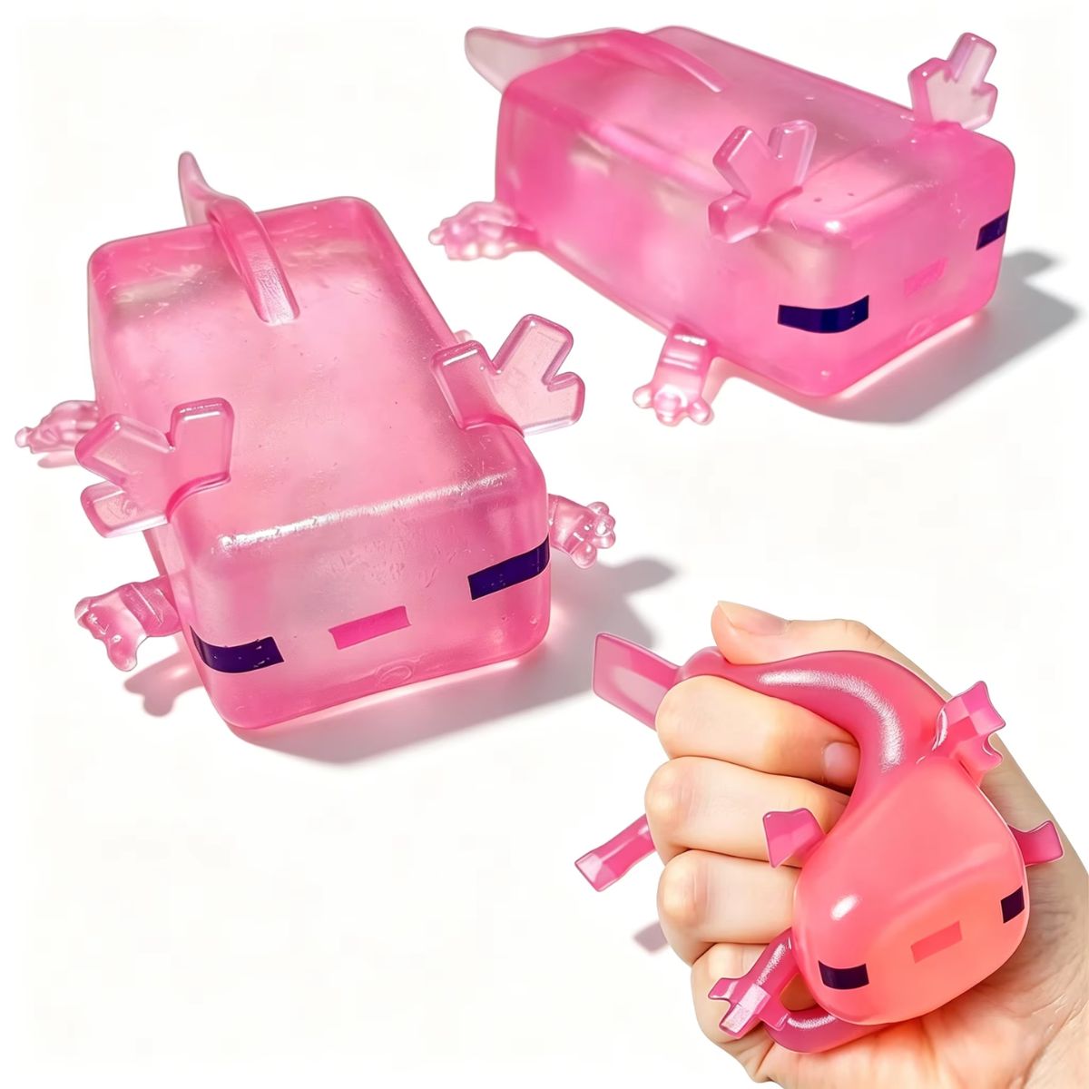 Transparent Cube Axolotl Stress Relief Toy