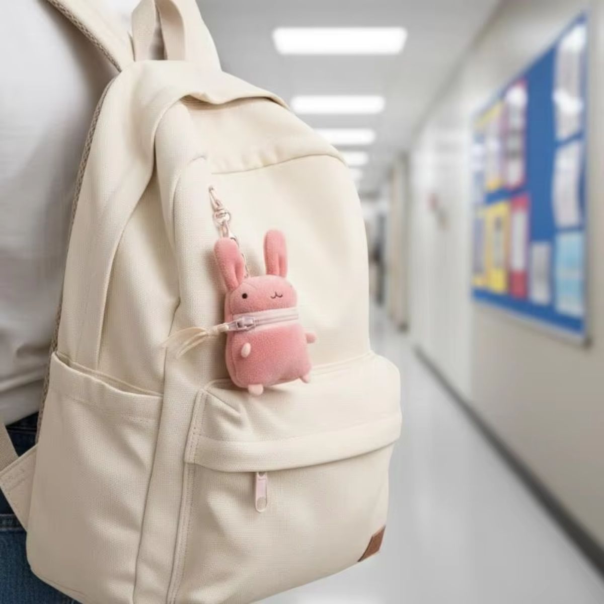 Cute Fluffy Rabbit Coin Purse Keychain