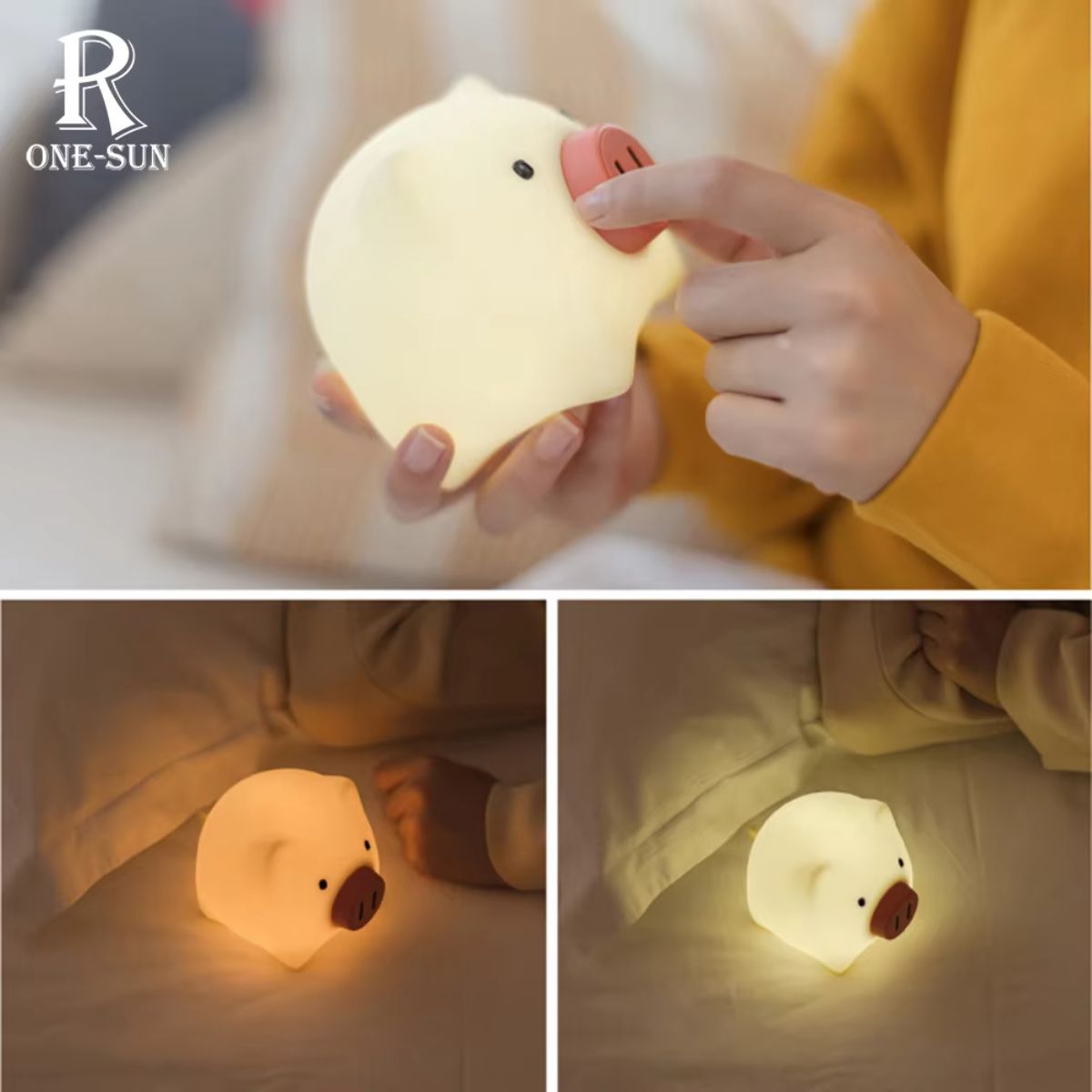 Cute Silicone Piggy Night Light