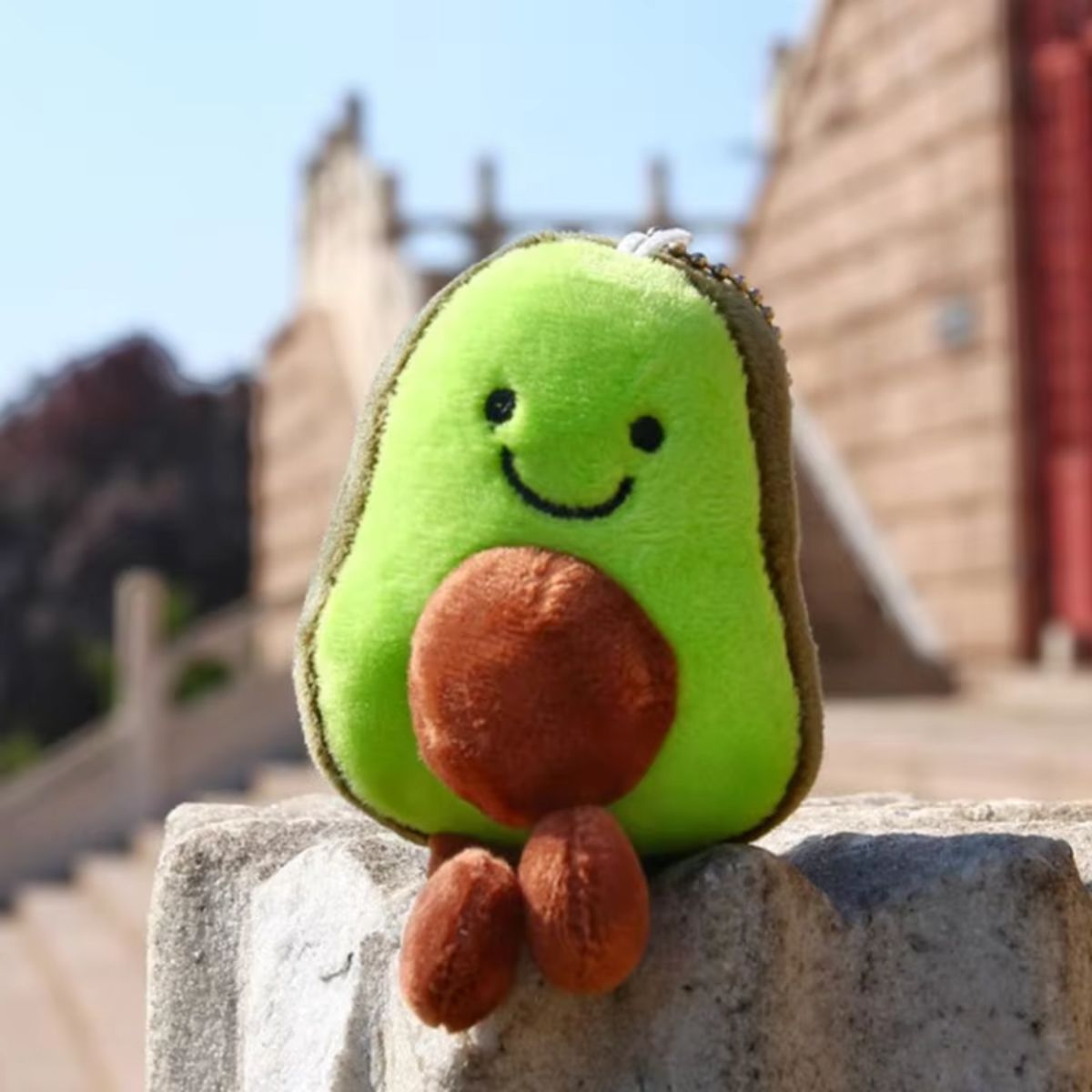 Cute Plush Avocado Bag Charm Keychain